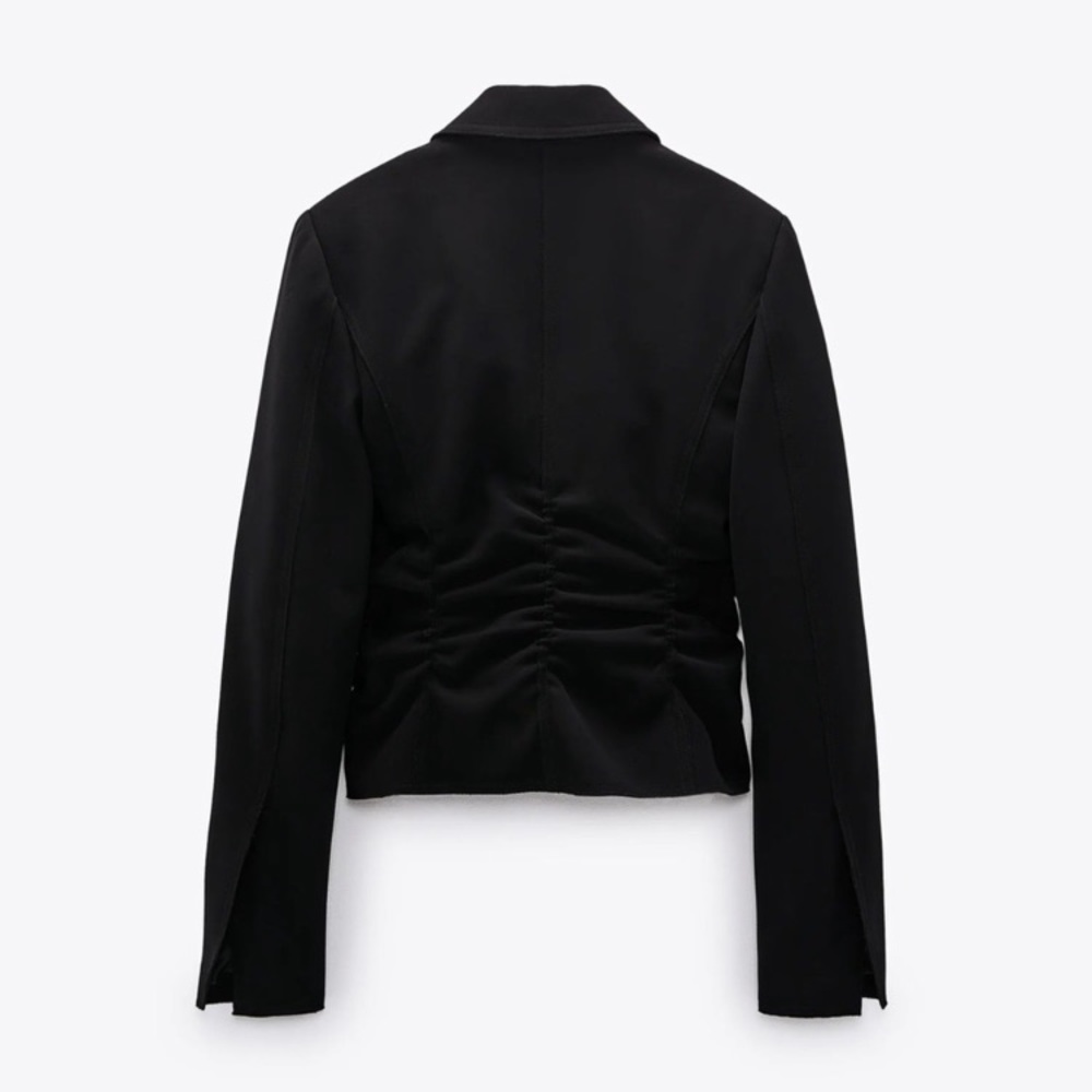 Must Go‼️ Brand New Zara Ruched Fitted Blazer. Read Description 👇 - Picture 6 of 12